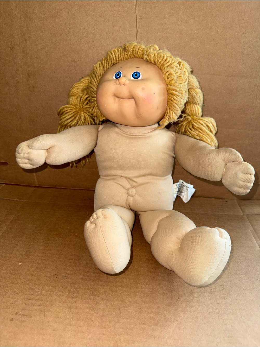 Vintage 1986 Cabbage Patch Kids Girl Blonde Pigtails Blue Eyes Head Mold A17